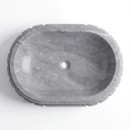 RMD-223 Round Grey Marble Vessel Sink Basin