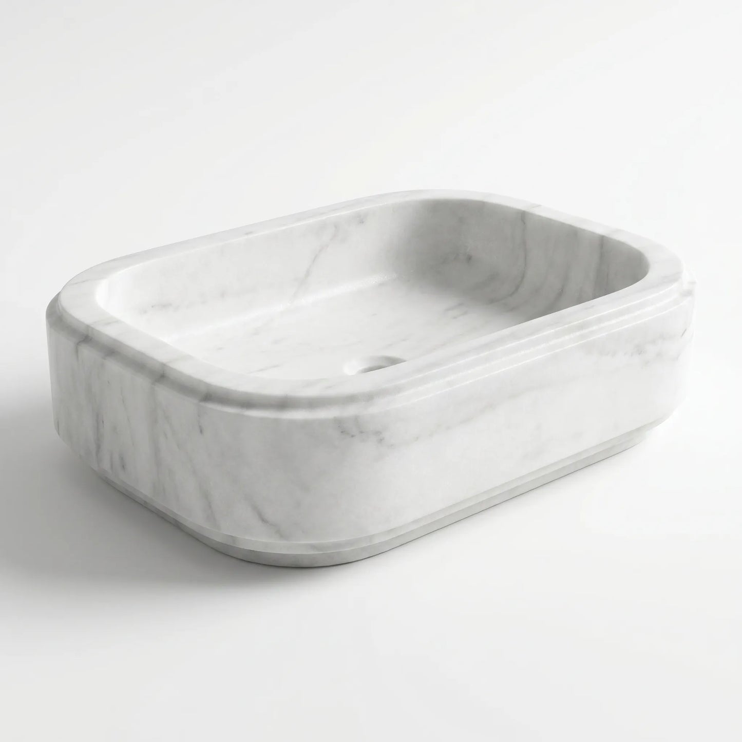 RMD-224  Round Carrara White Vessel Sink Basin