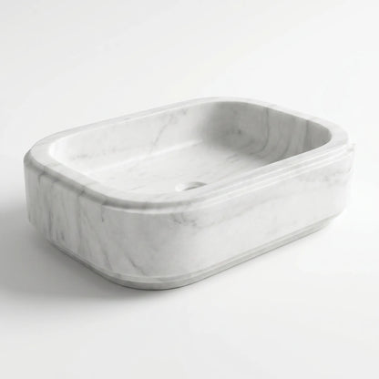 RMD-224  Round Carrara White Vessel Sink Basin