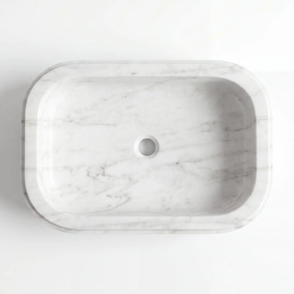 RMD-224  Round Carrara White Vessel Sink Basin
