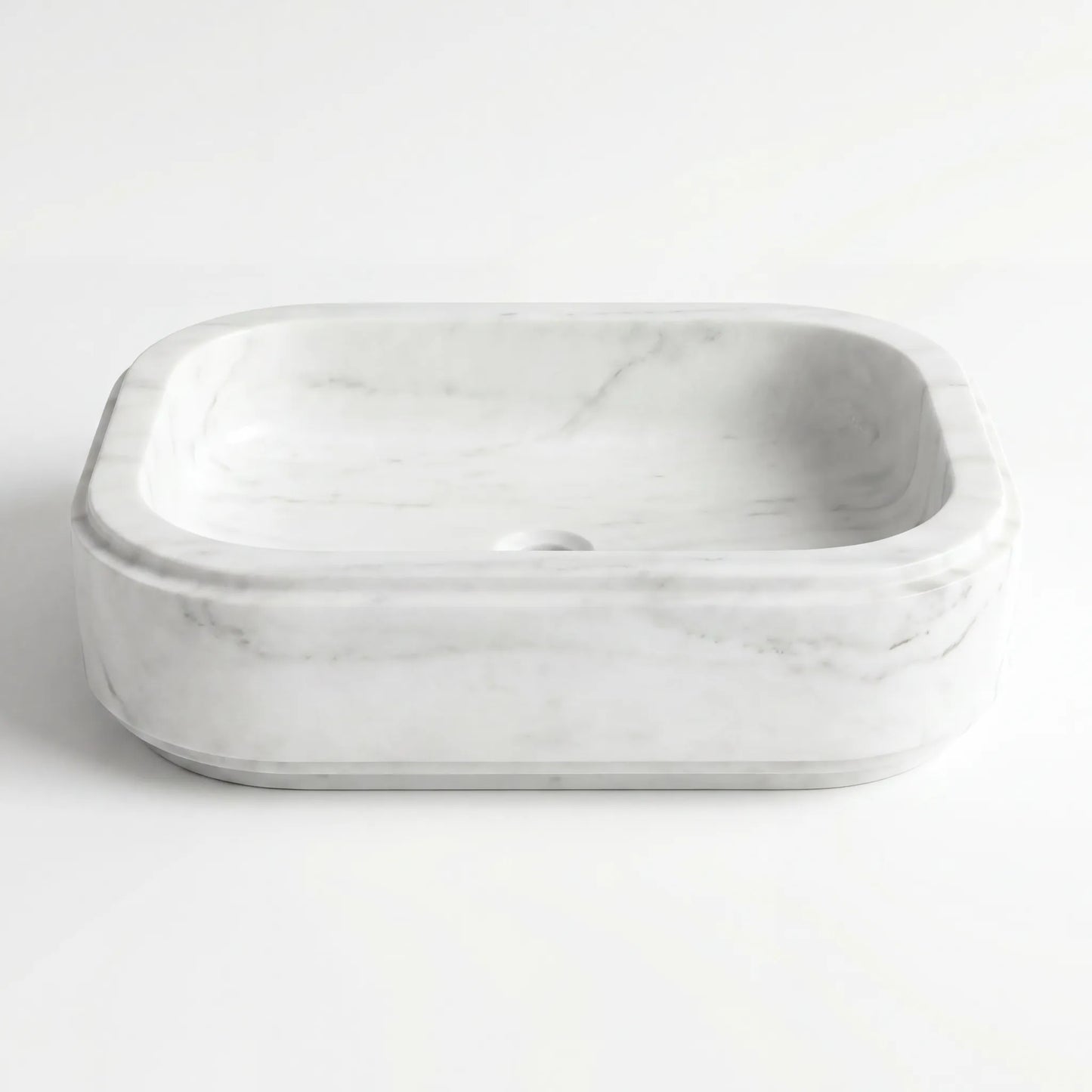 RMD-224  Round Carrara White Vessel Sink Basin