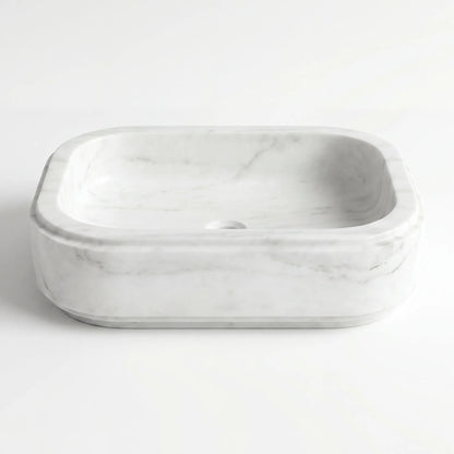 RMD-224  Round Carrara White Vessel Sink Basin