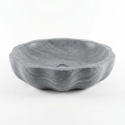 RMD-226 Round Grey Marble Vessel Sink Basin