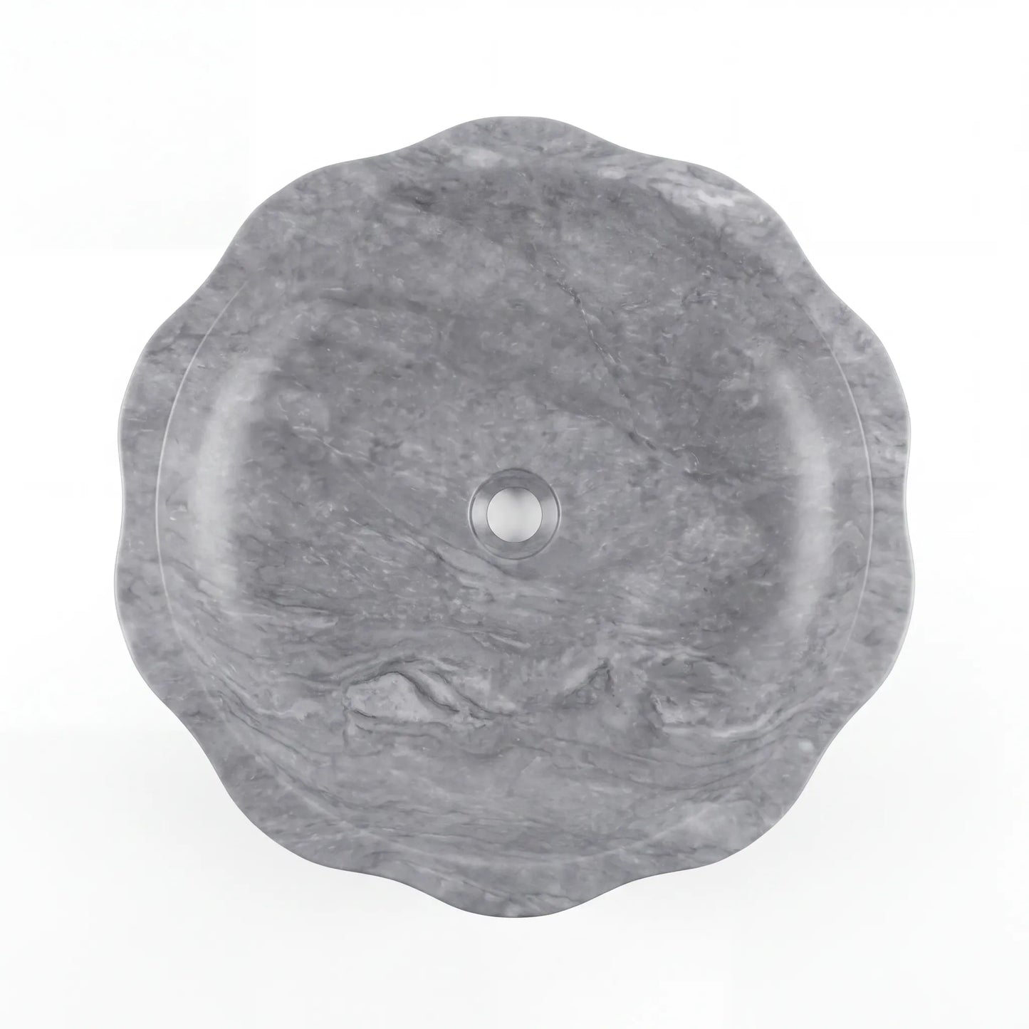 RMD-226 Round Grey Marble Vessel Sink Basin
