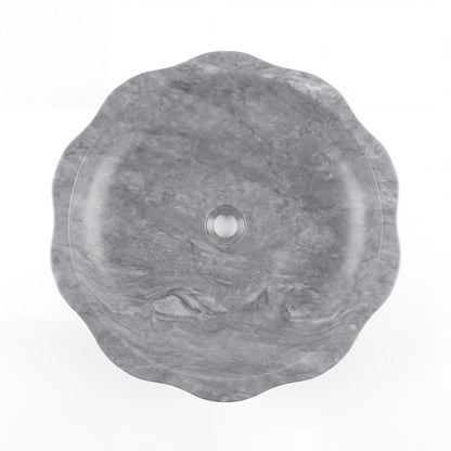 RMD-226 Round Grey Marble Vessel Sink Basin
