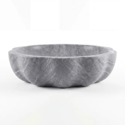 RMD-226 Round Grey Marble Vessel Sink Basin