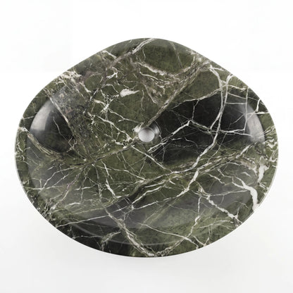 RMD-228 Round Green Marble Vessel Sink Basin