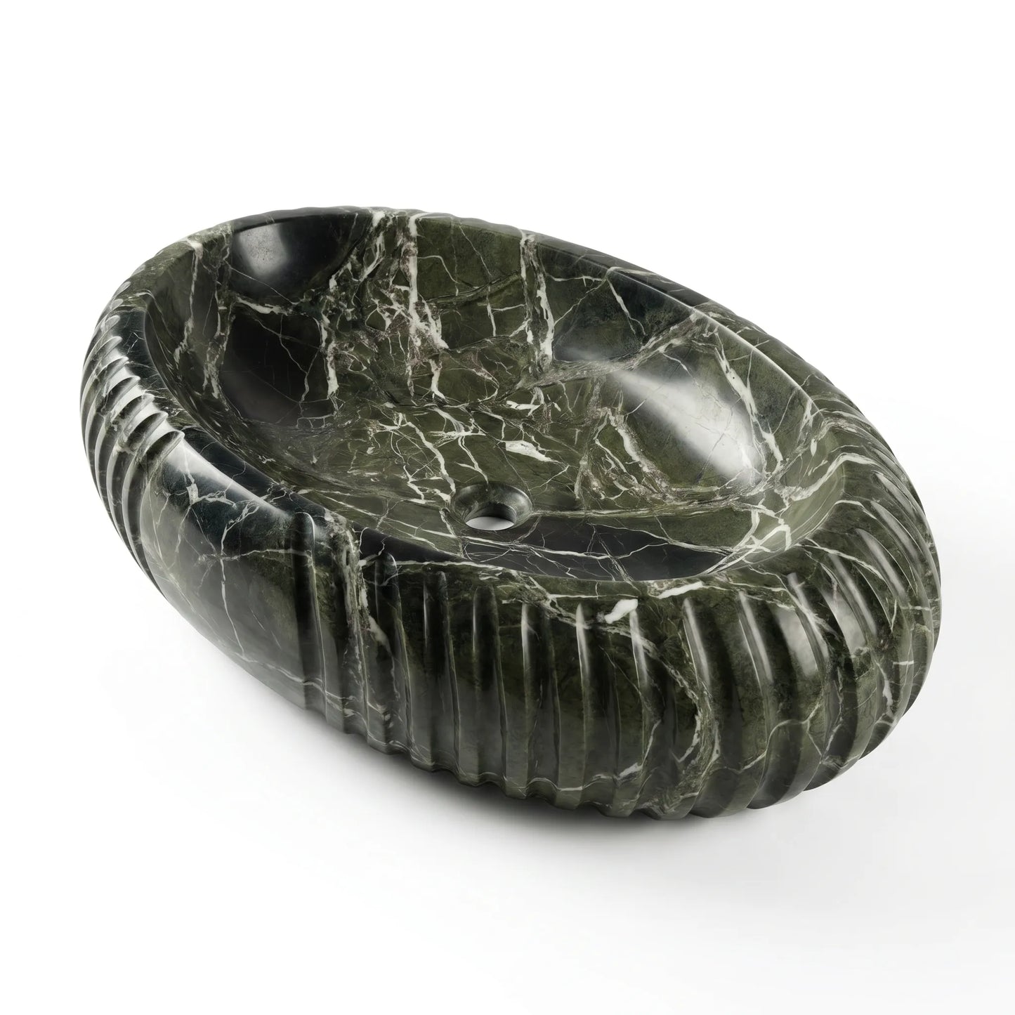 RMD-229  Oval Green Marble  Vessel Sink Basin