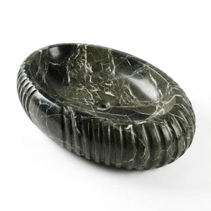 RMD-229  Oval Green Marble  Vessel Sink Basin