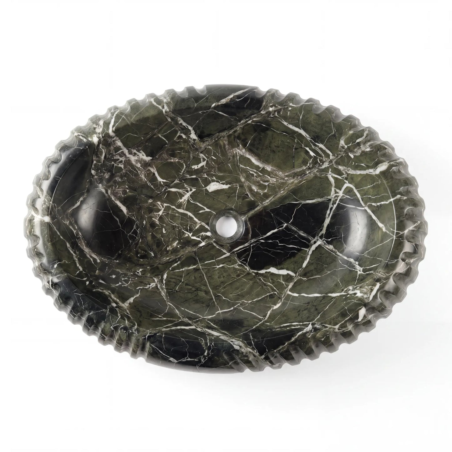 RMD-229  Oval Green Marble  Vessel Sink Basin