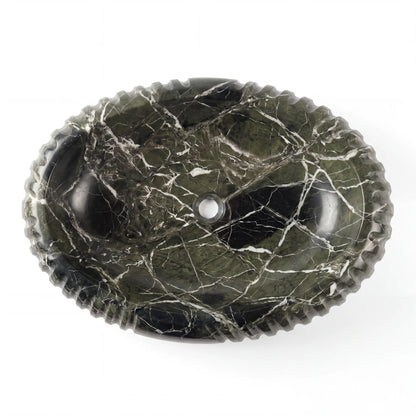 RMD-229  Oval Green Marble  Vessel Sink Basin