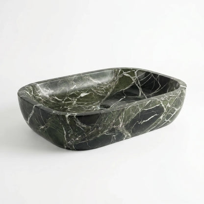 RMD-230 Round Green Marble Vessel Sink Basin