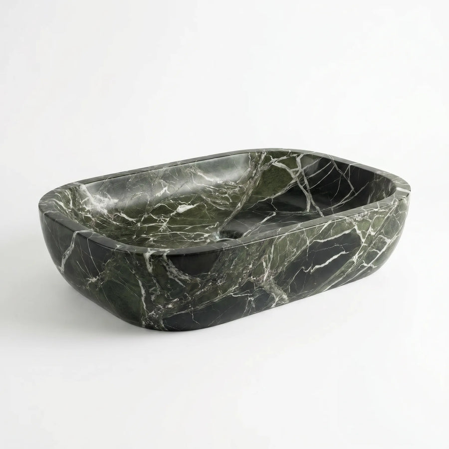 RMD-230 Round Green Marble Vessel Sink Basin