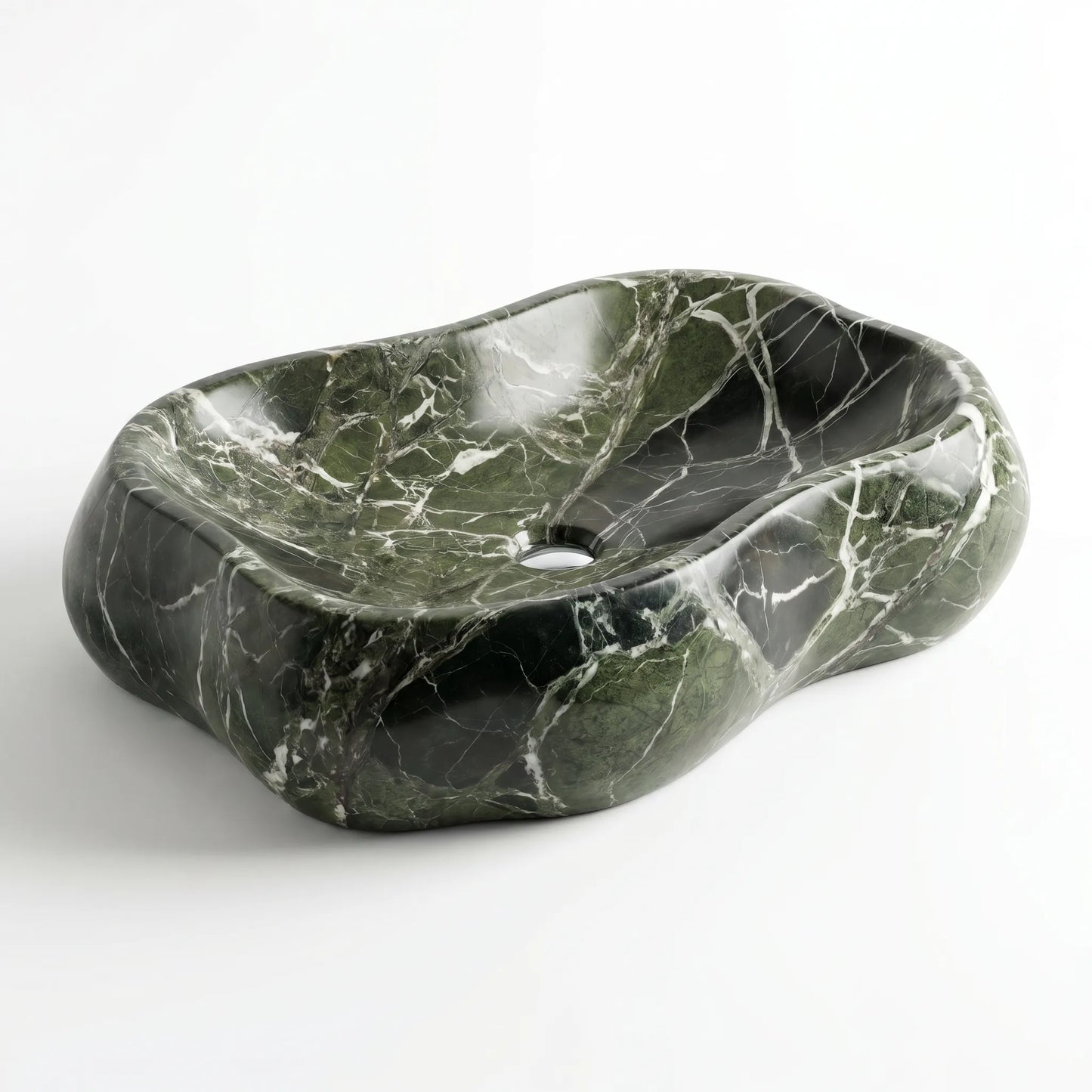 RMD-231 Oval Green Marble Vessel Sink Basin