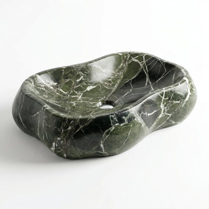 RMD-231 Oval Green Marble Vessel Sink Basin