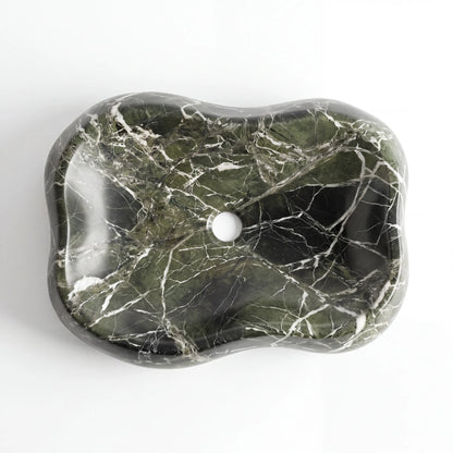RMD-231 Oval Green Marble Vessel Sink Basin