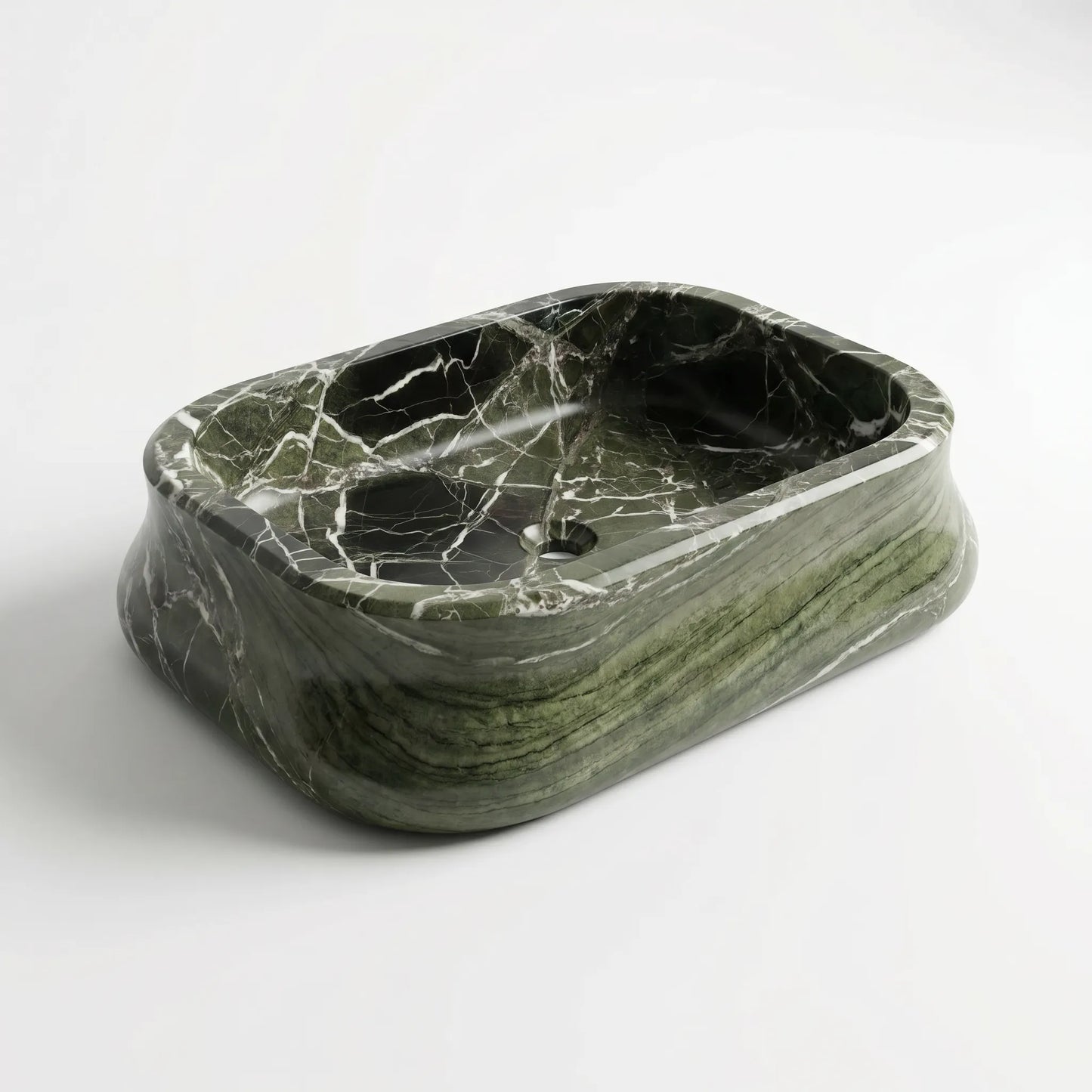 RMD-232 Round Green Marble Vessel Sink Basin