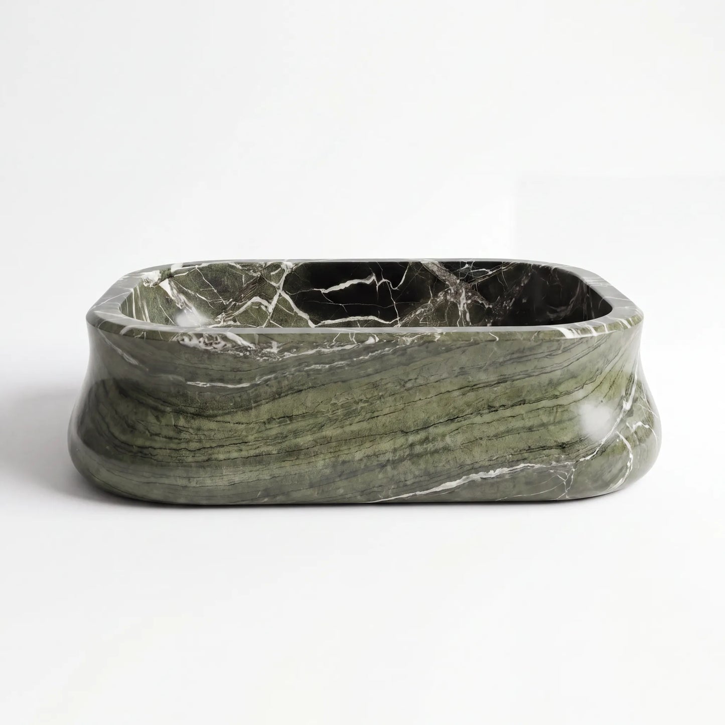 RMD-232 Round Green Marble Vessel Sink Basin