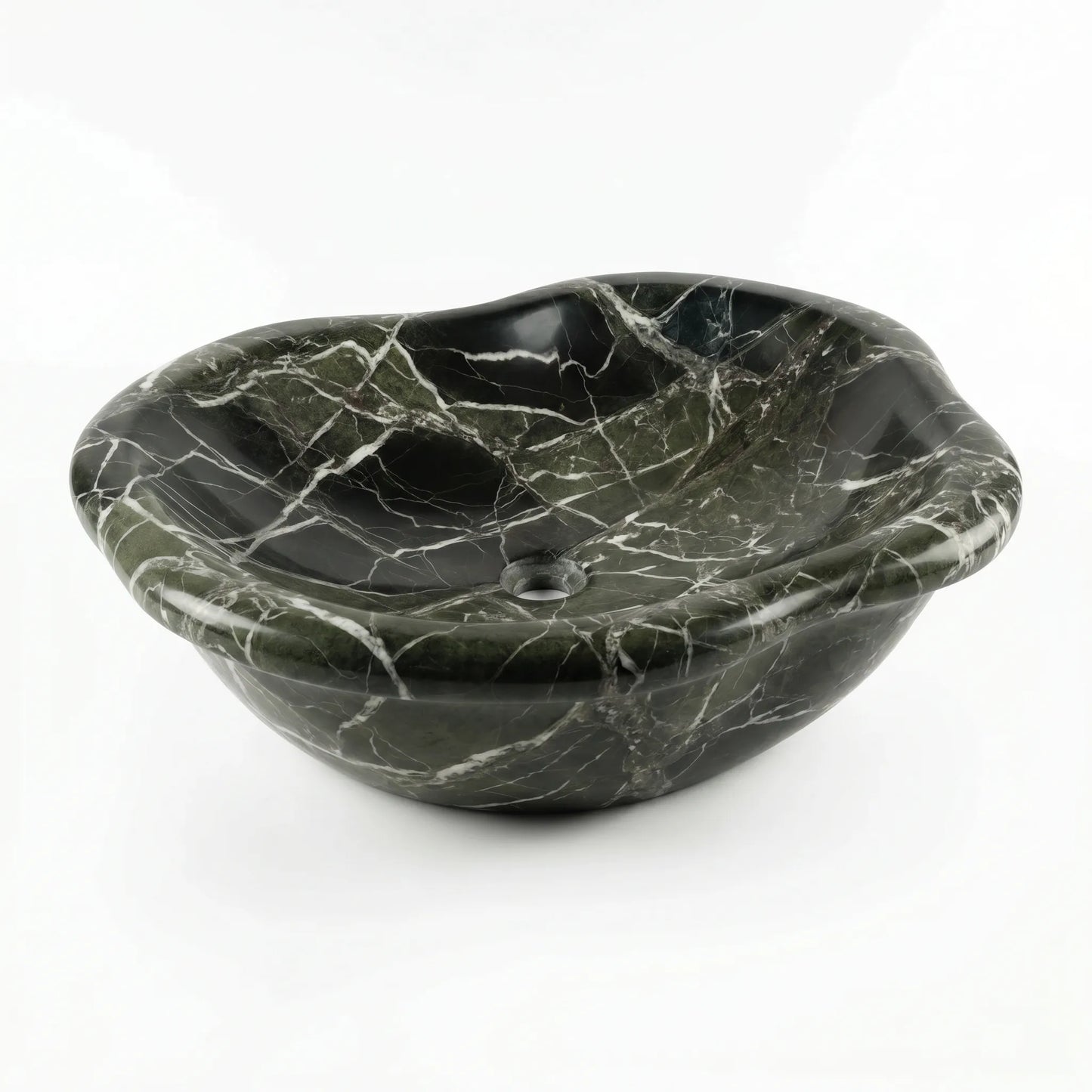 RMD-233  Oval Green Marble Vessel Sink Basin