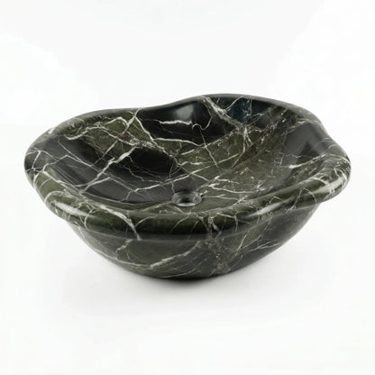 RMD-233  Oval Green Marble Vessel Sink Basin