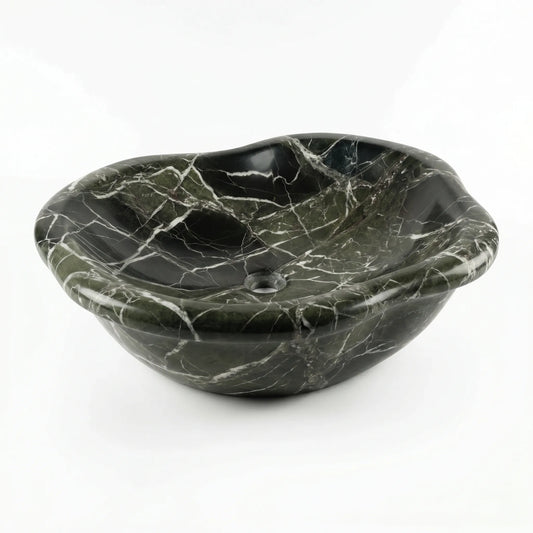 RMD-233  Oval Green Marble Vessel Sink Basin
