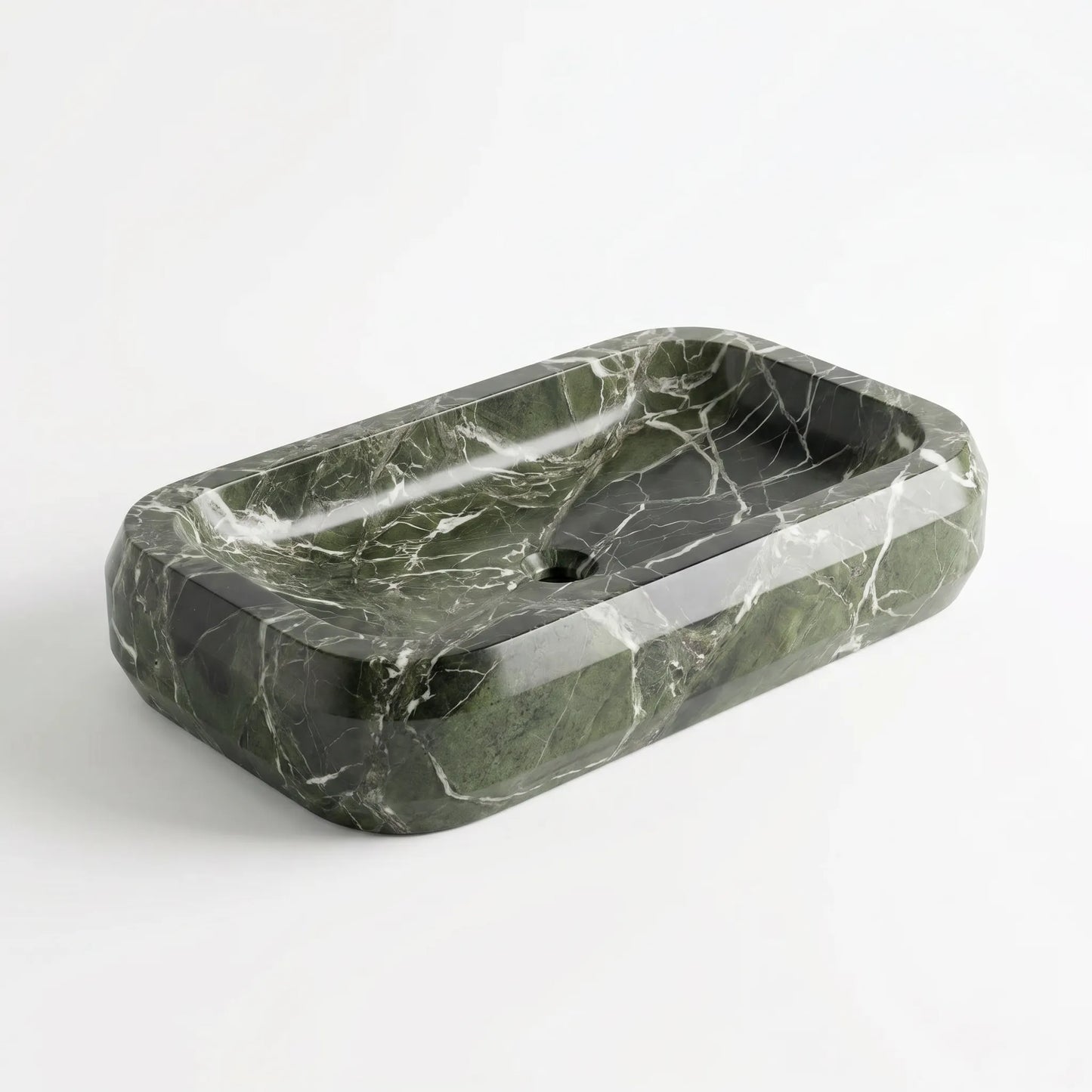RMD-234 Oval Green Marble Vessel Sink Basin