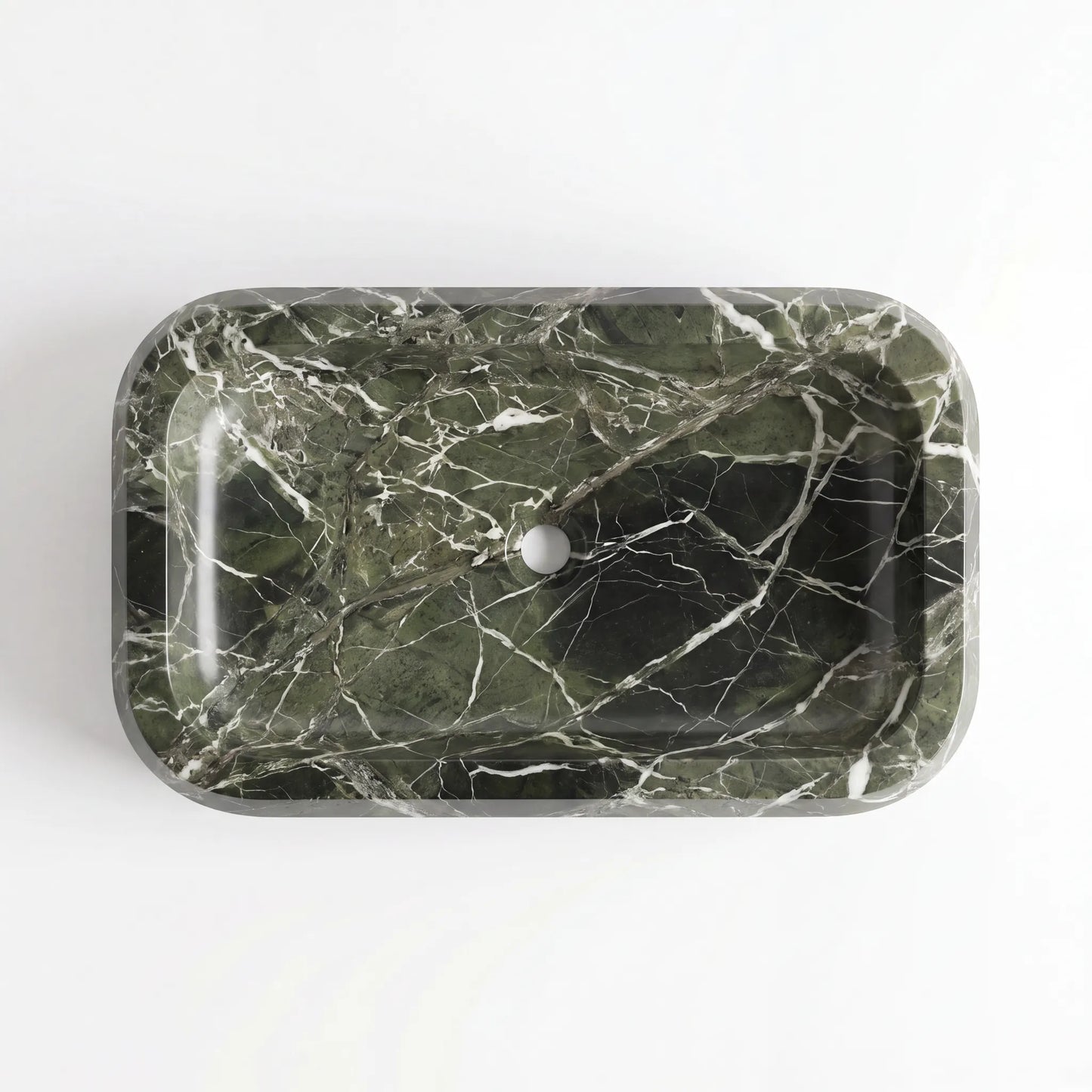 RMD-234 Oval Green Marble Vessel Sink Basin