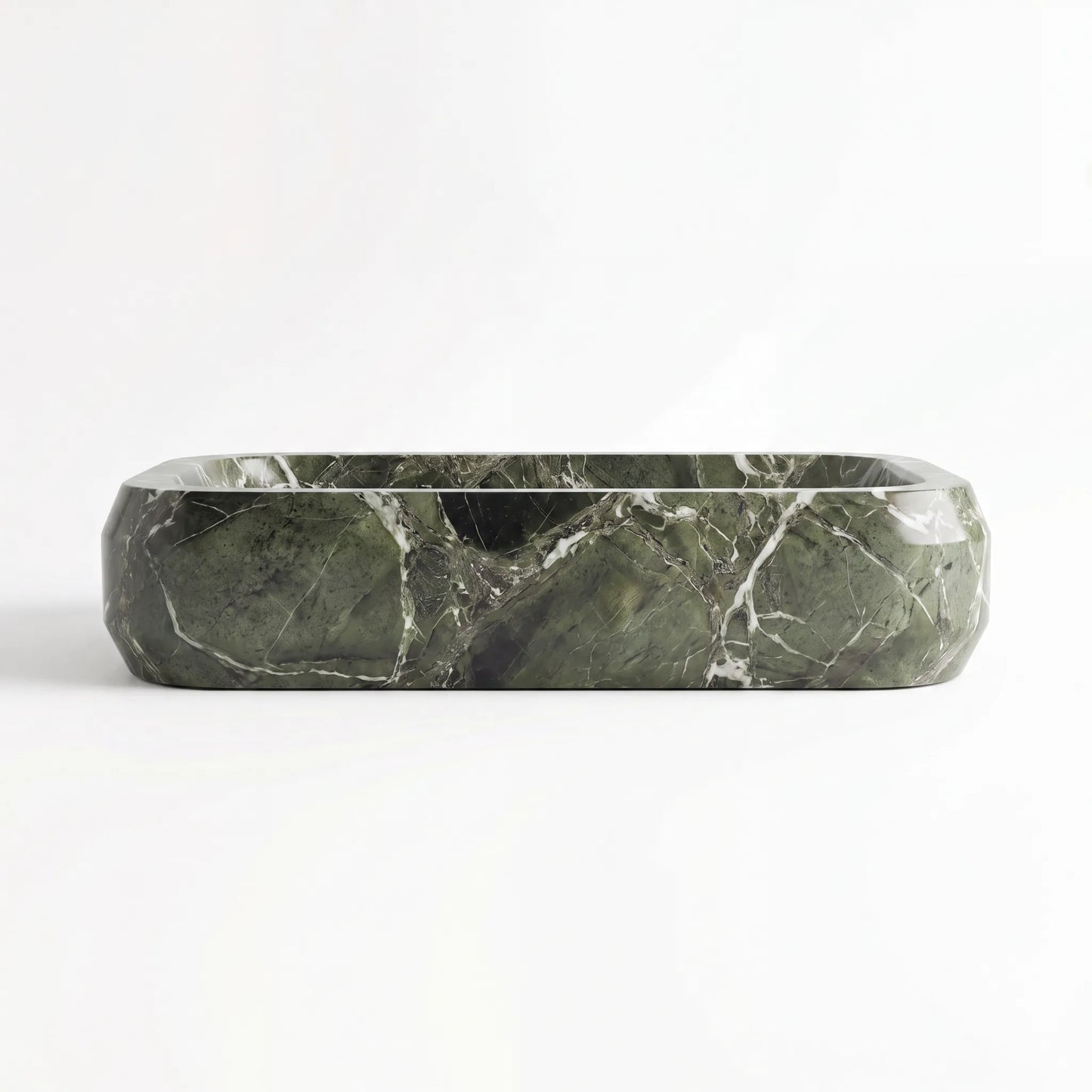 RMD-234 Oval Green Marble Vessel Sink Basin