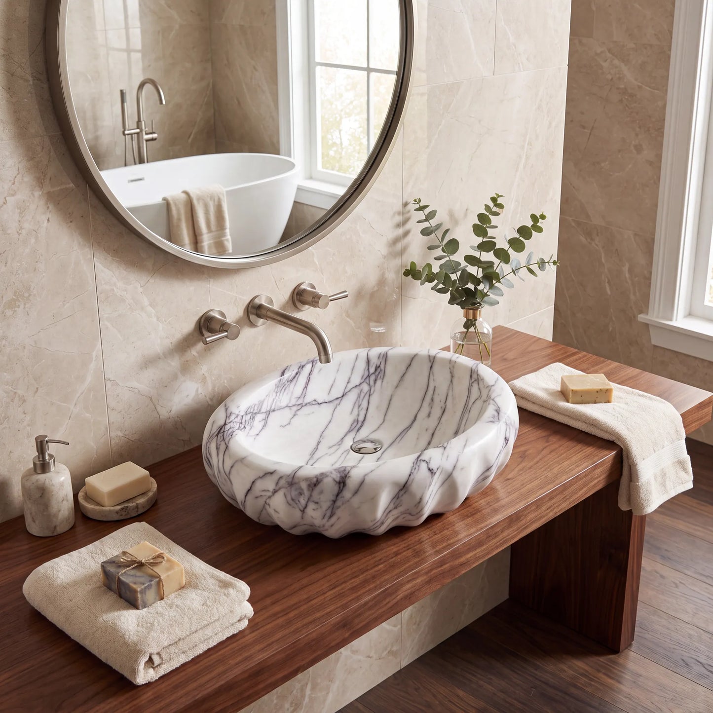 RMD-235  Round Lilac Vessel Sink Basin