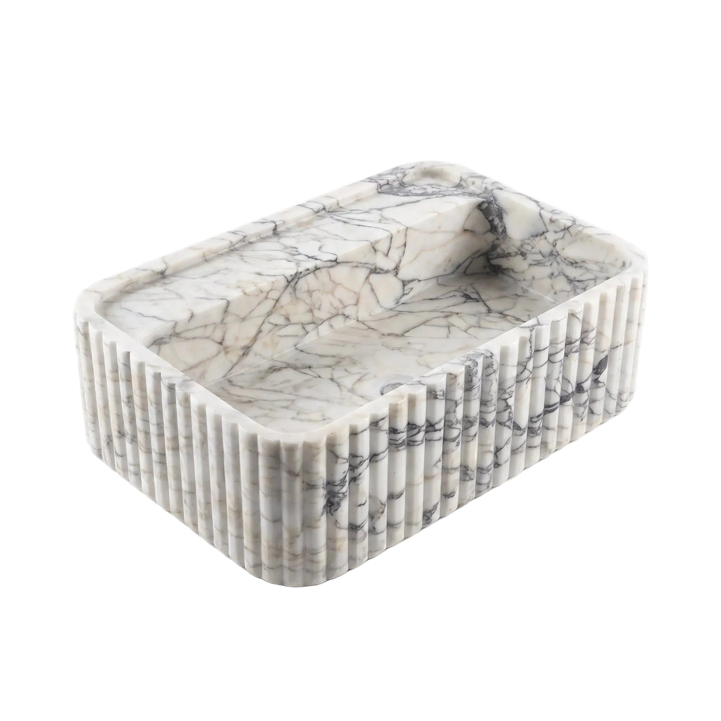 Valeno Custom Wall-Mounted Fluted Lilac Marble Bathroom Sink