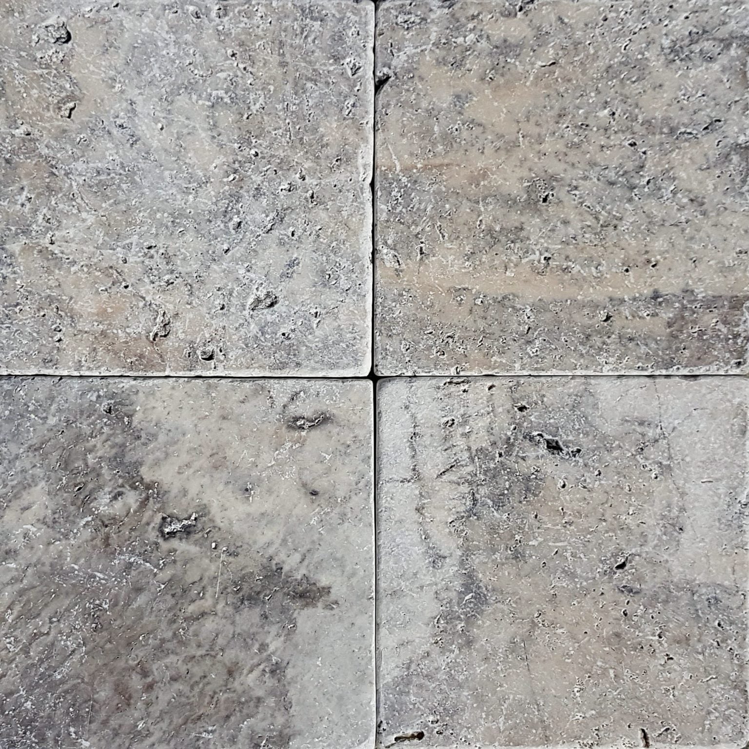 Argento Travertine Tile 15x15x1 cm – Tumbled Finish – Natural Stone Wall & Floor Tile