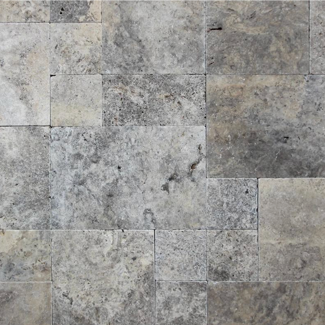Argento Travertine Tile 15x15x1 cm – Tumbled Finish – Natural Stone Wall & Floor Tile