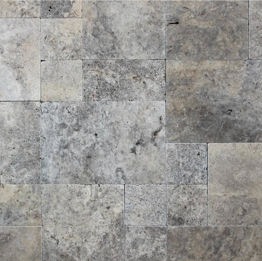 Argento Travertine Tile 15x15x1 cm – Tumbled Finish – Natural Stone Wall & Floor Tile