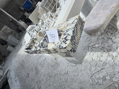 Double Fluted Monolithic Marble Sink 60’’