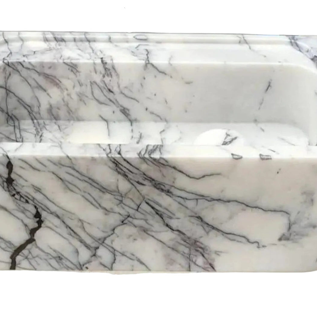 24" Lilac Smooth Marble Sink  – Wall Mounted Floating Vanity