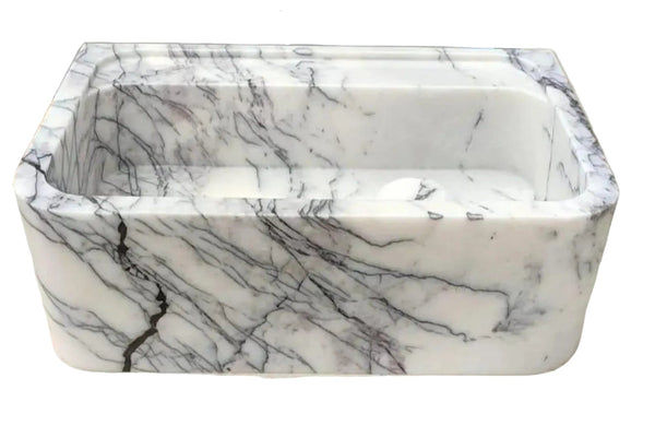 24" Lilac Smooth Marble Sink  – Wall Mounted Floating Vanity