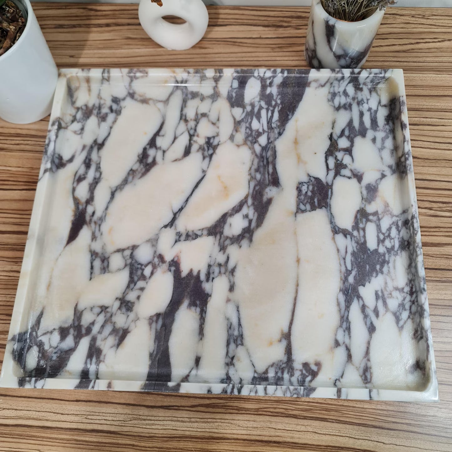 Calacatta Viola Marble Tray Rectangle