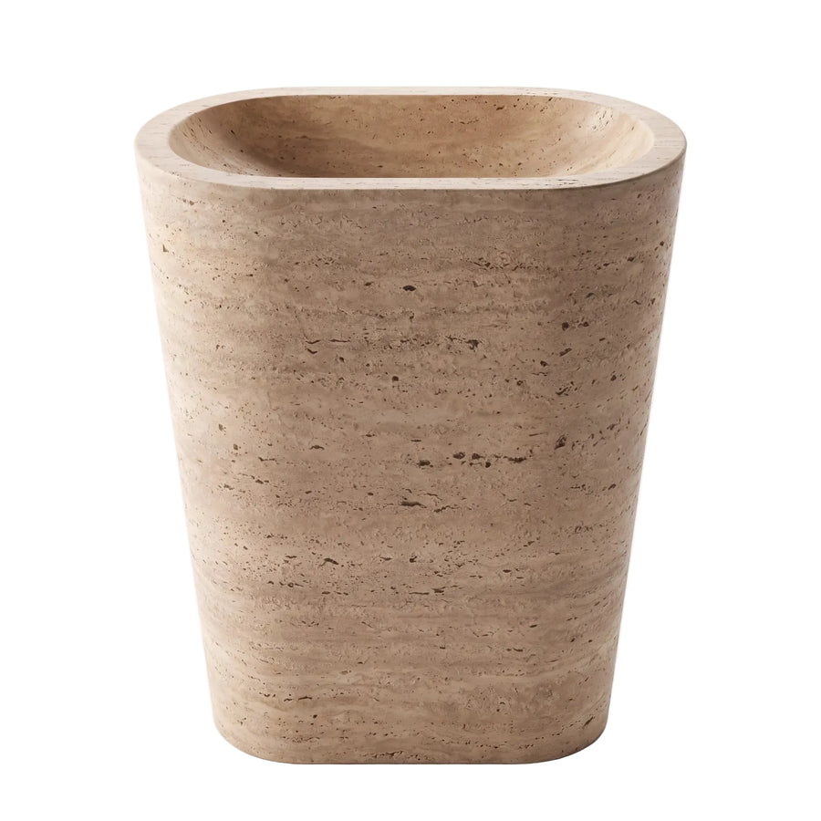 Norvick – Sculptural Travertine Pedestal Sink