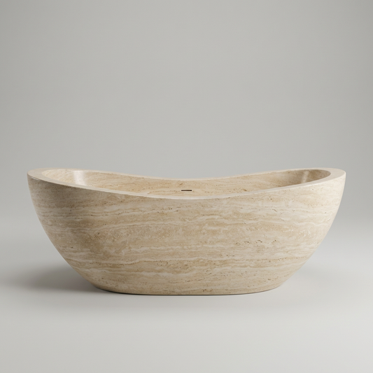 Travertine Marble Bathtub – Luxury Freestanding Stone Tub 70’’