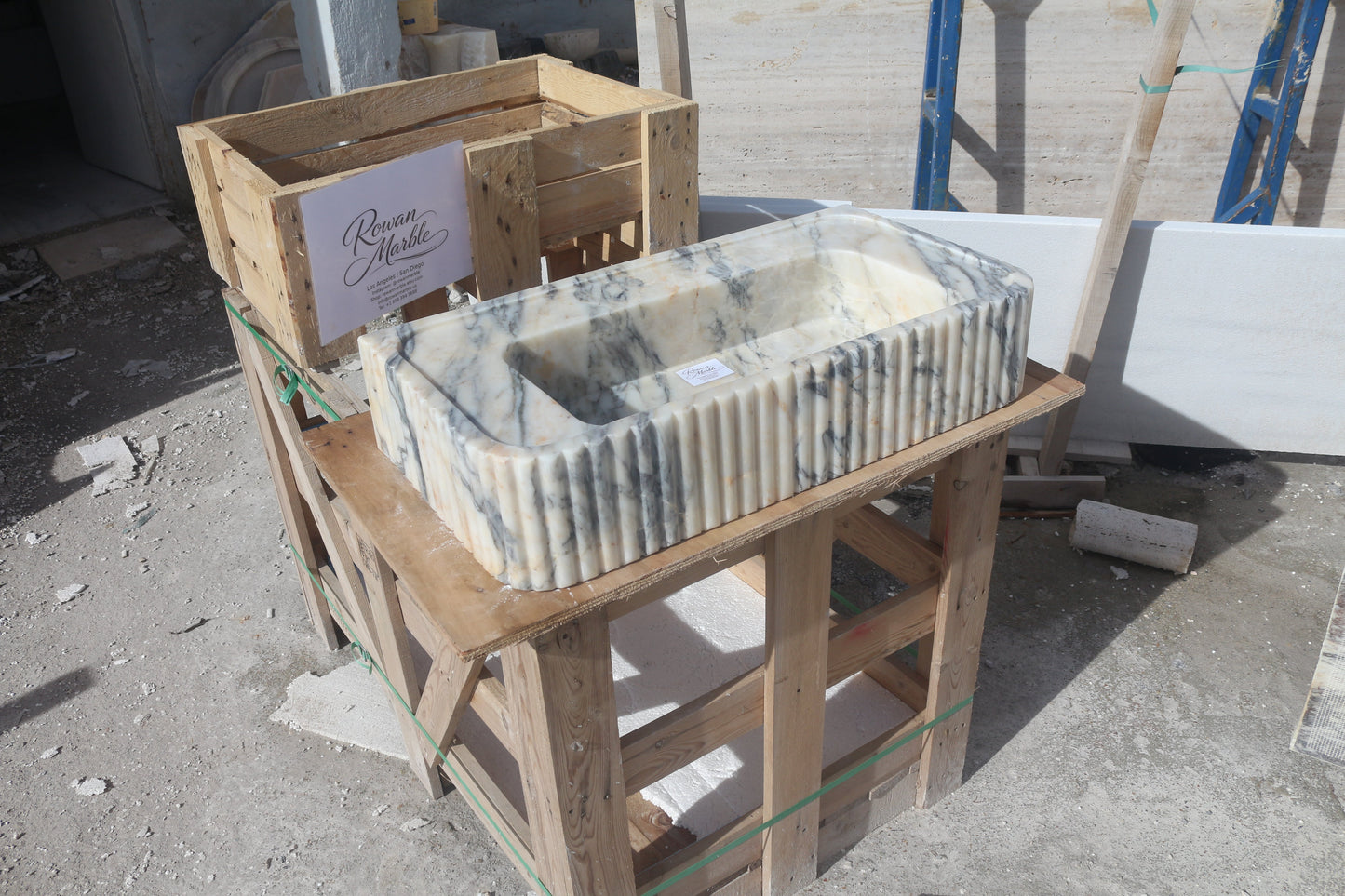 Turkish Stone Marble Sink – Wall Mounted Floating Vanity – Luxury Bathroom Sink Handmade